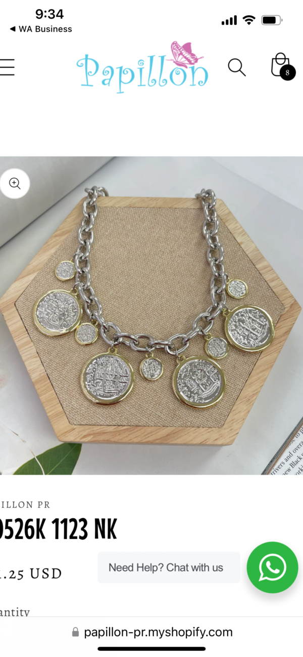 Conjunto Collar y pulsera Moneda - Image 3