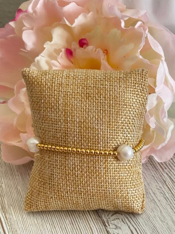 Pulsera Perlas Elegante Dorada - Image 2